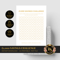 £1,000 Savings Challenge | Luxury A4 Printable PDF