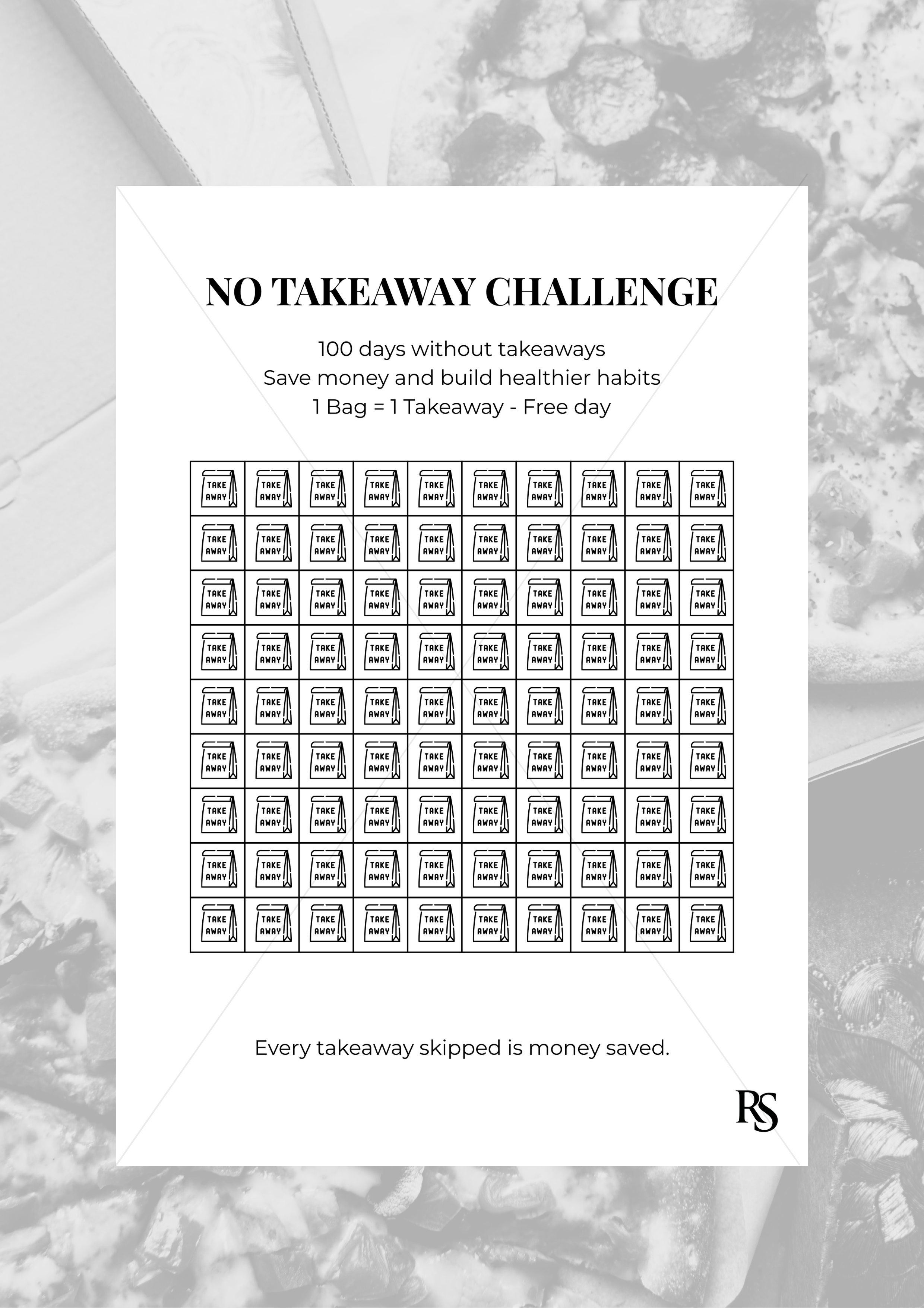 NO TAKEAWAY CHALLENGE TRACKER