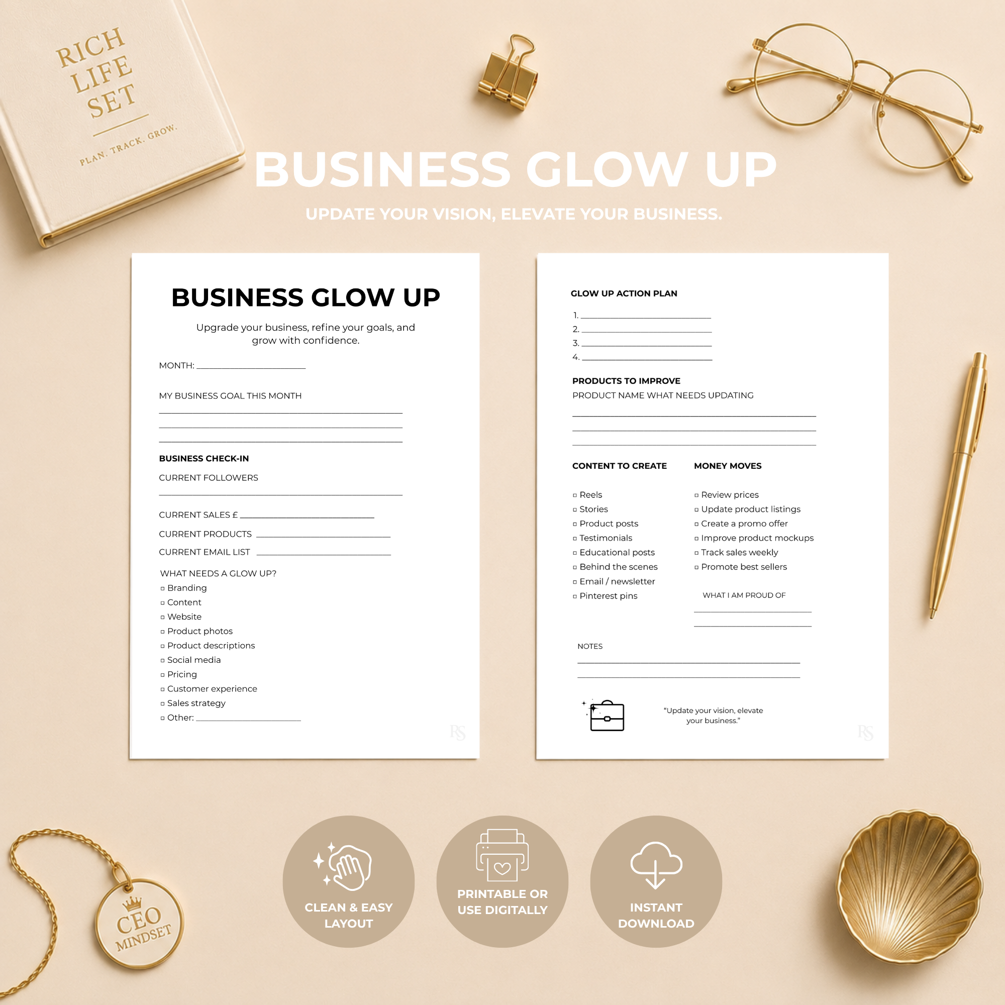 Business Glow Up Planner