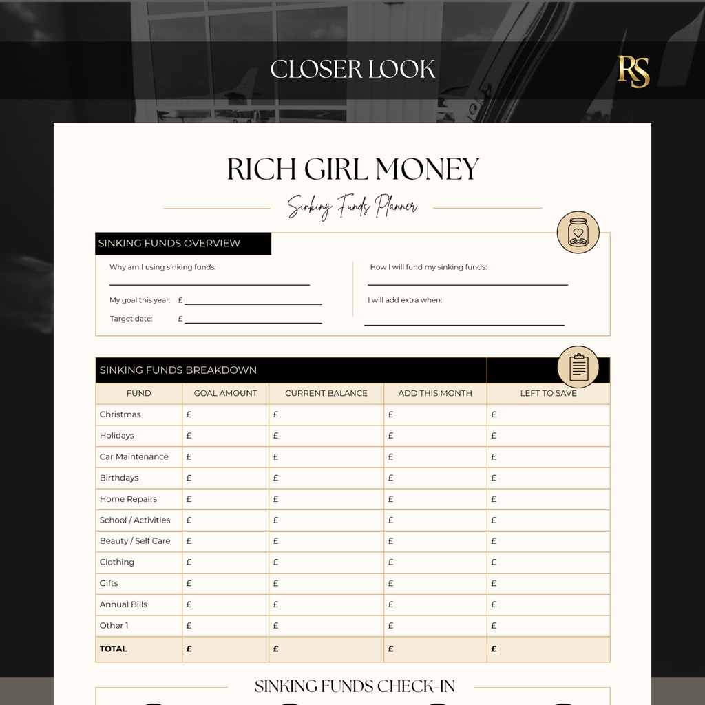 Sinking Funds Planner Printable