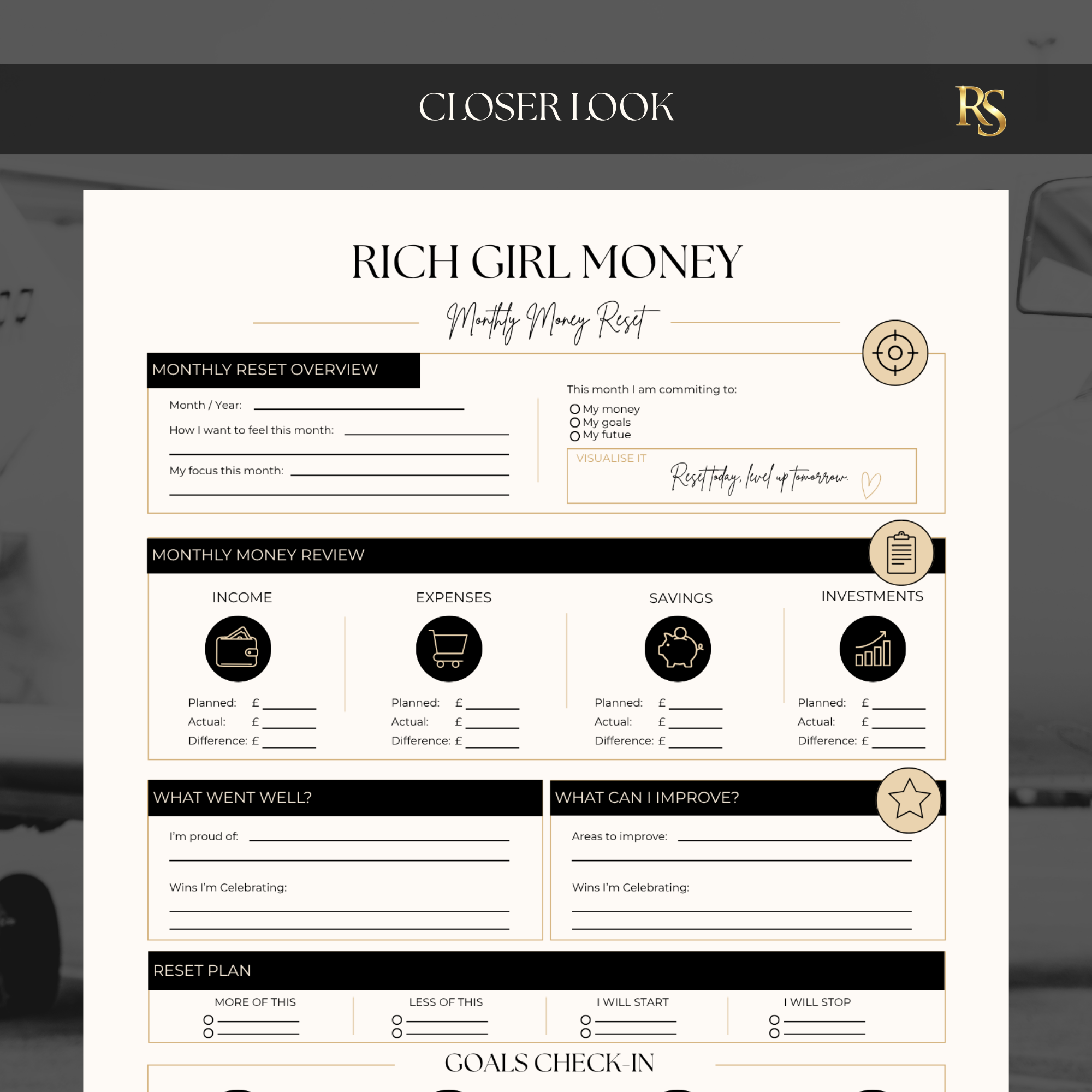 Monthly Money Reset Printable