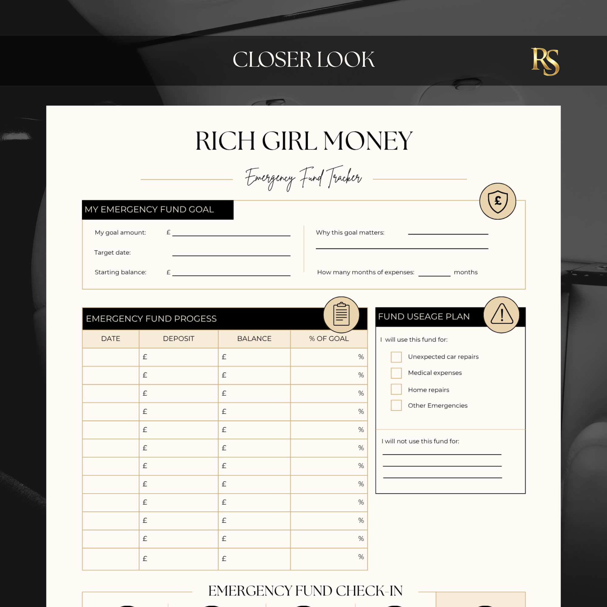Emergency Fund Tracker Printable