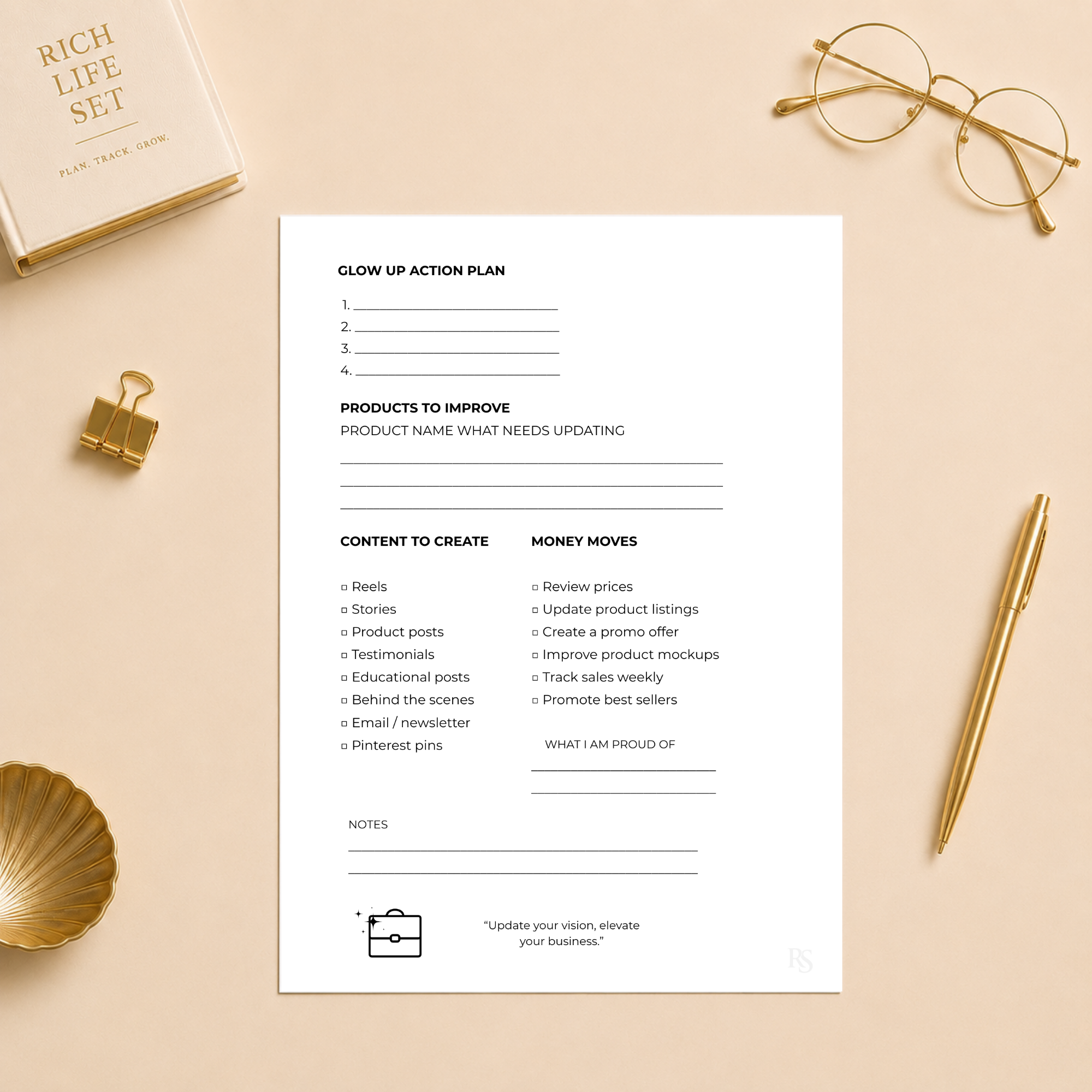 Business Glow Up Planner