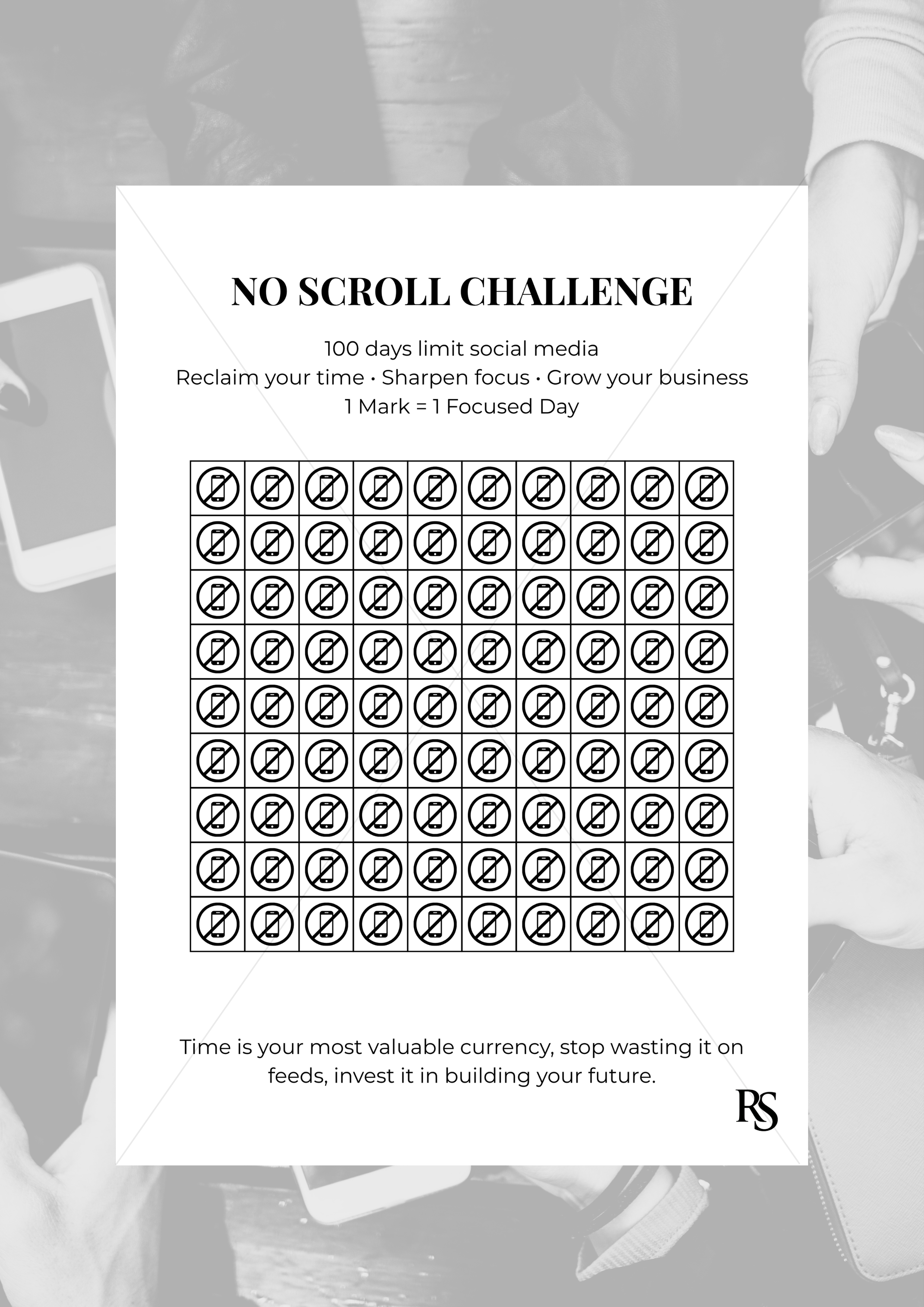 NO SCROLL CHALLENGE TRACKER