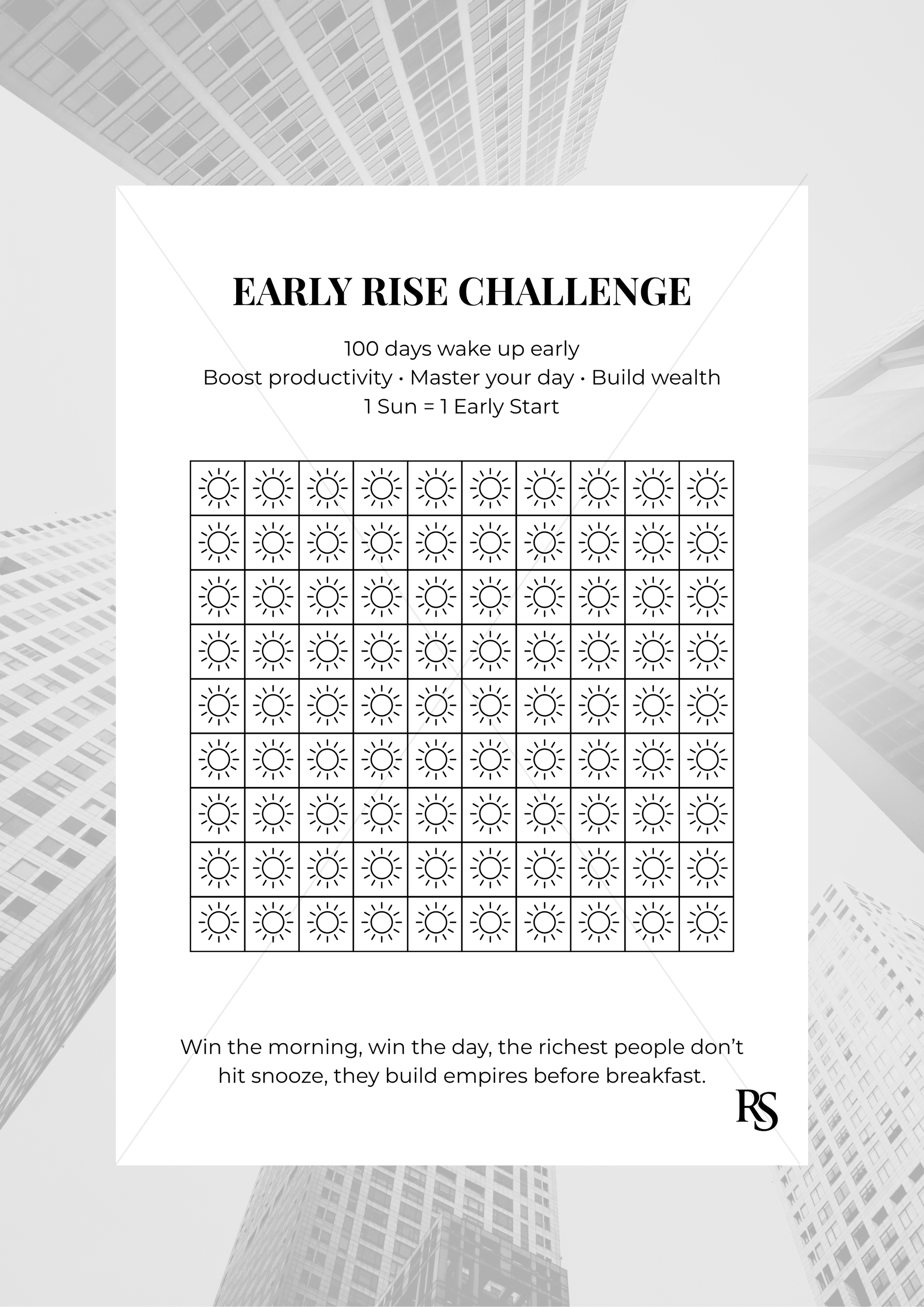 EARLY RISE CHALLENGE TRACKER