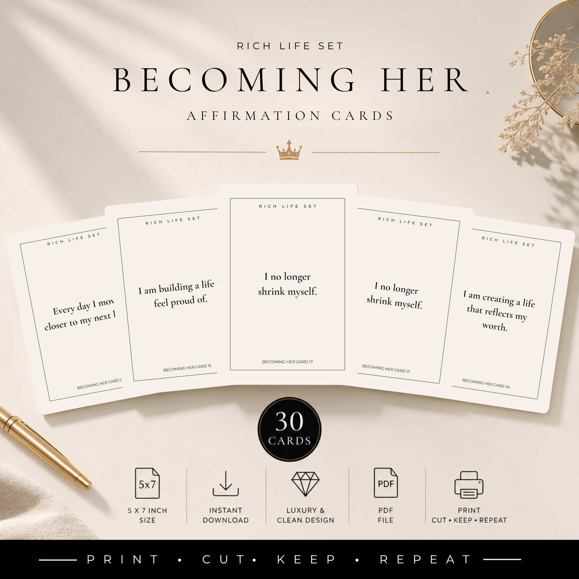 Becoming Her Affirmation Cards