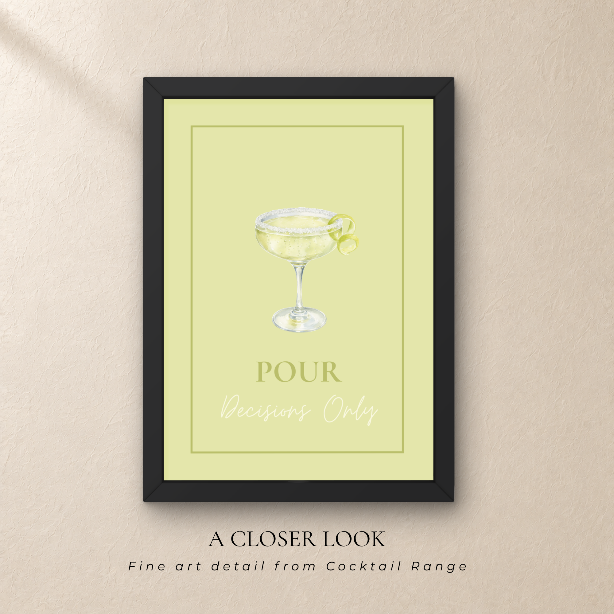 Lemon Drop Cocktail Wall Art