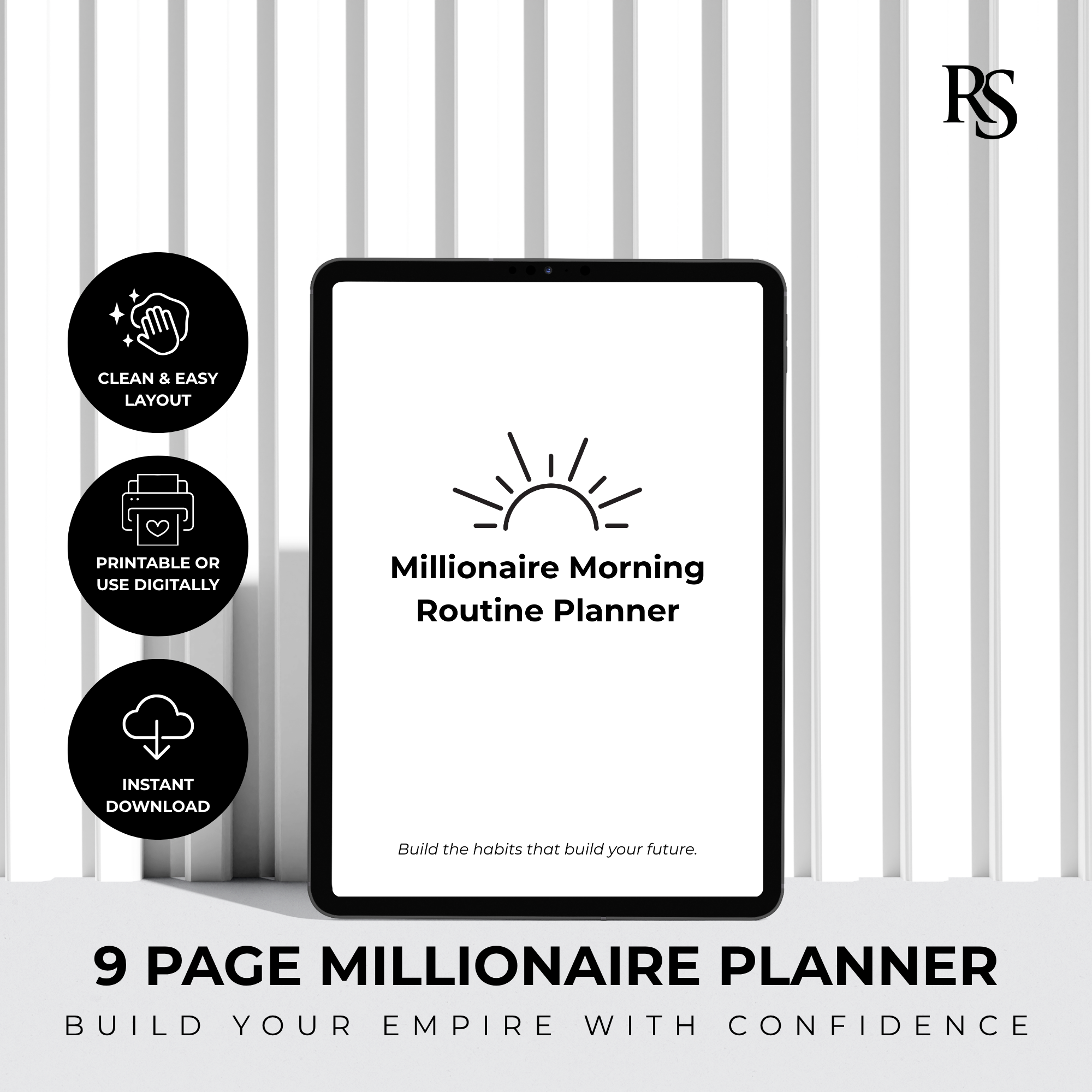 9 Page Millionaire Morning Simple Routine Planner