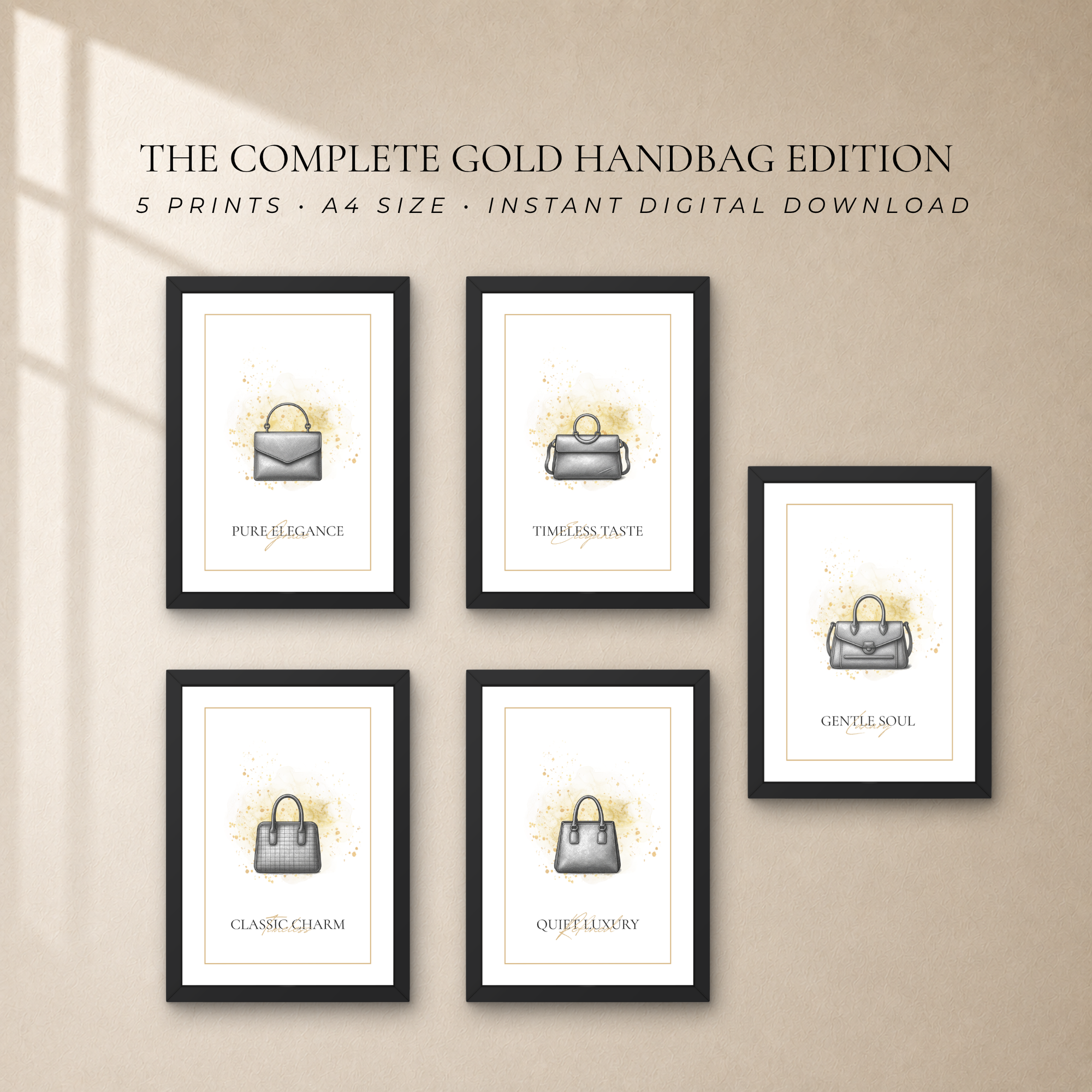 Luxury Handbag Wall Art Set of 5