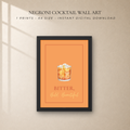 Negroni Cocktail Wall Art
