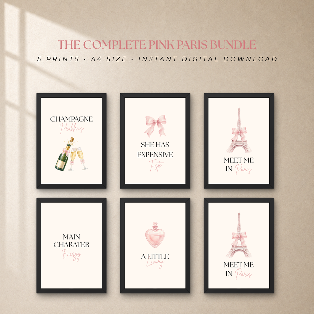 Pink Paris Wall Art Bundle