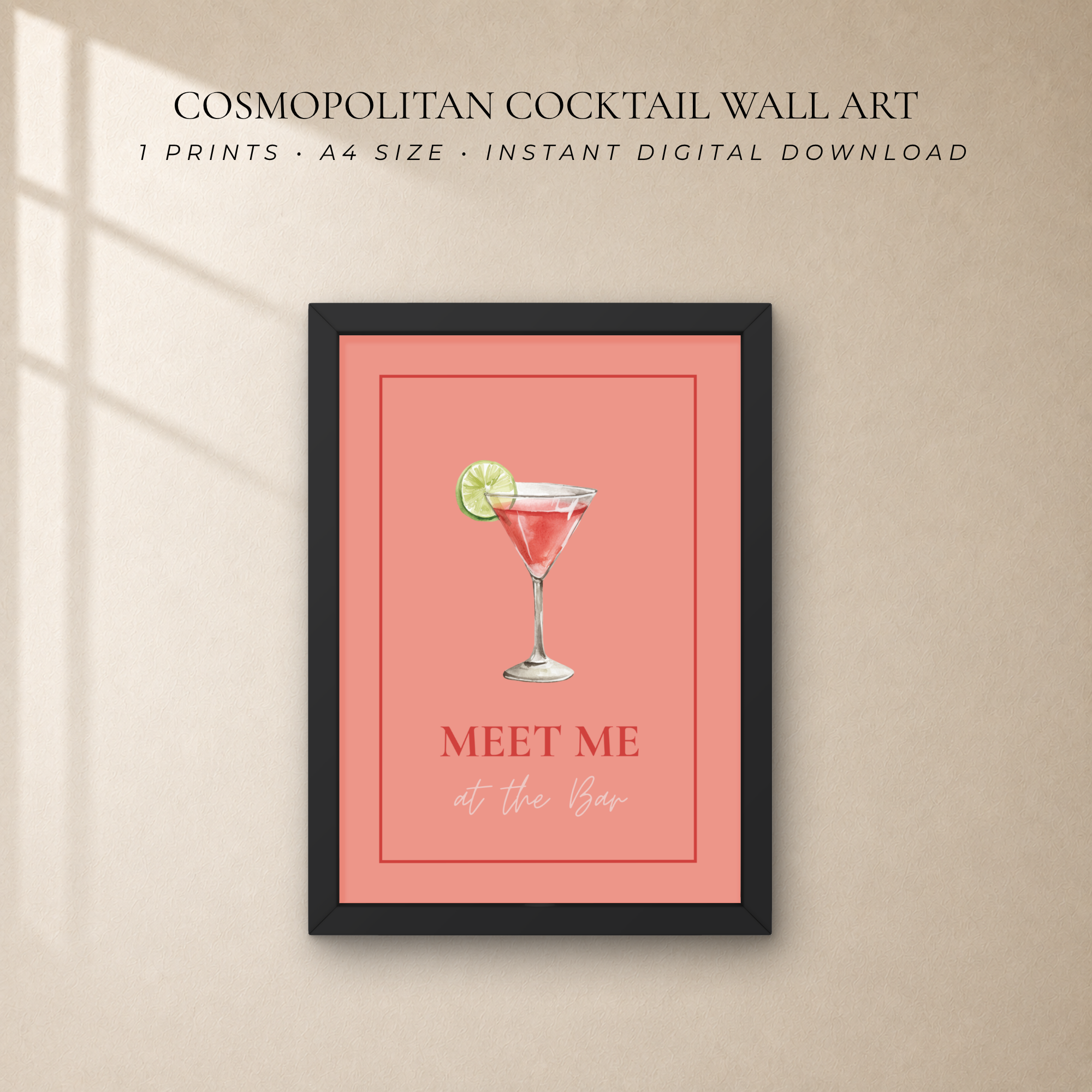 Cosmopolitan Cocktail Wall Art,