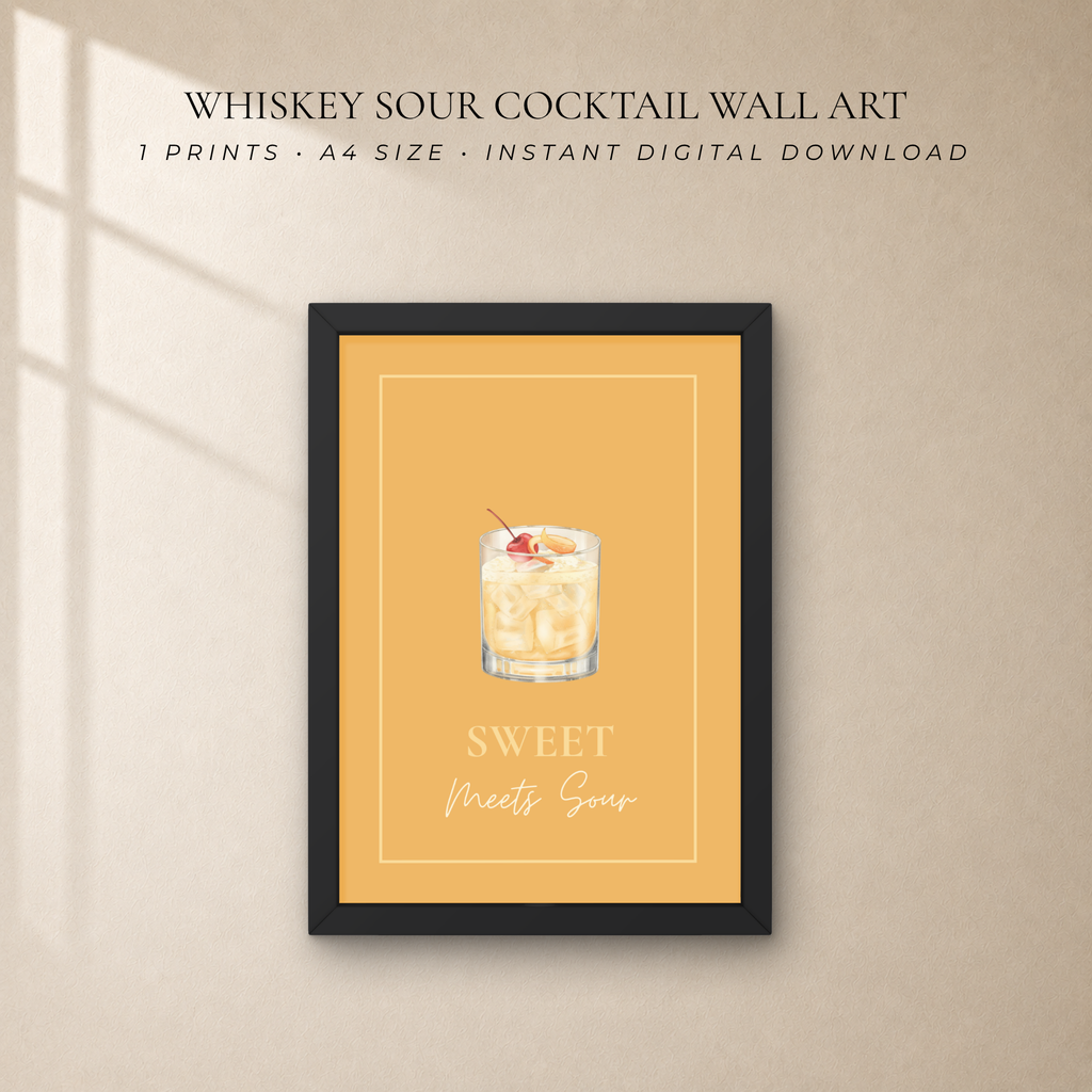 Whiskey Sour Cocktail Wall Art