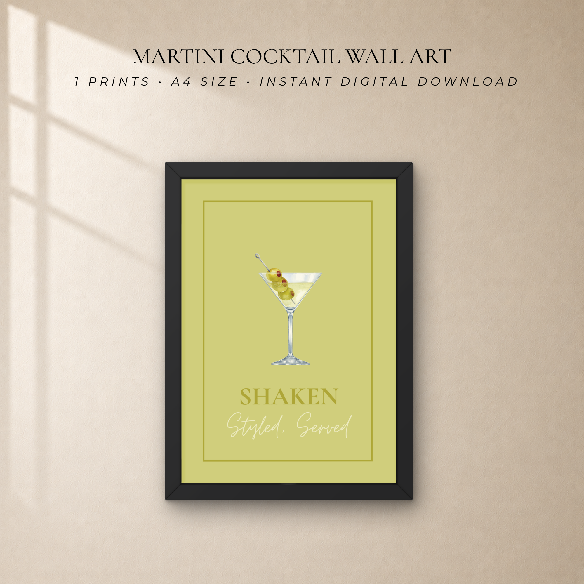 Martini Cocktail Wall Art