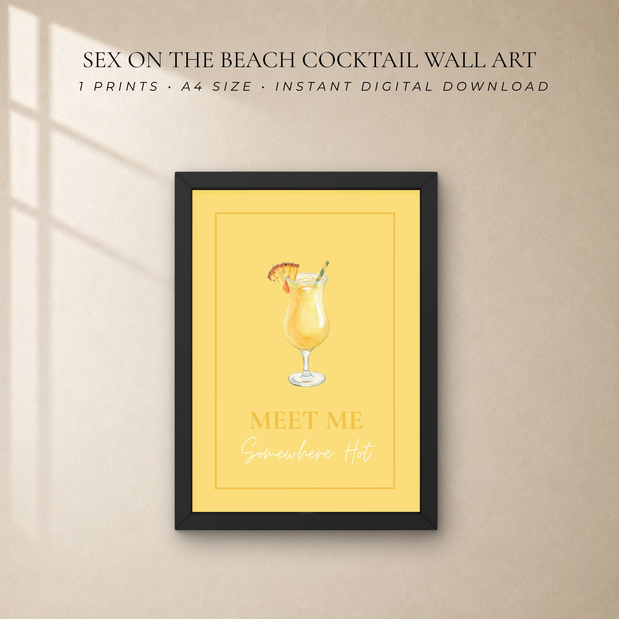 Sex on the Beach Cocktail Wall Art