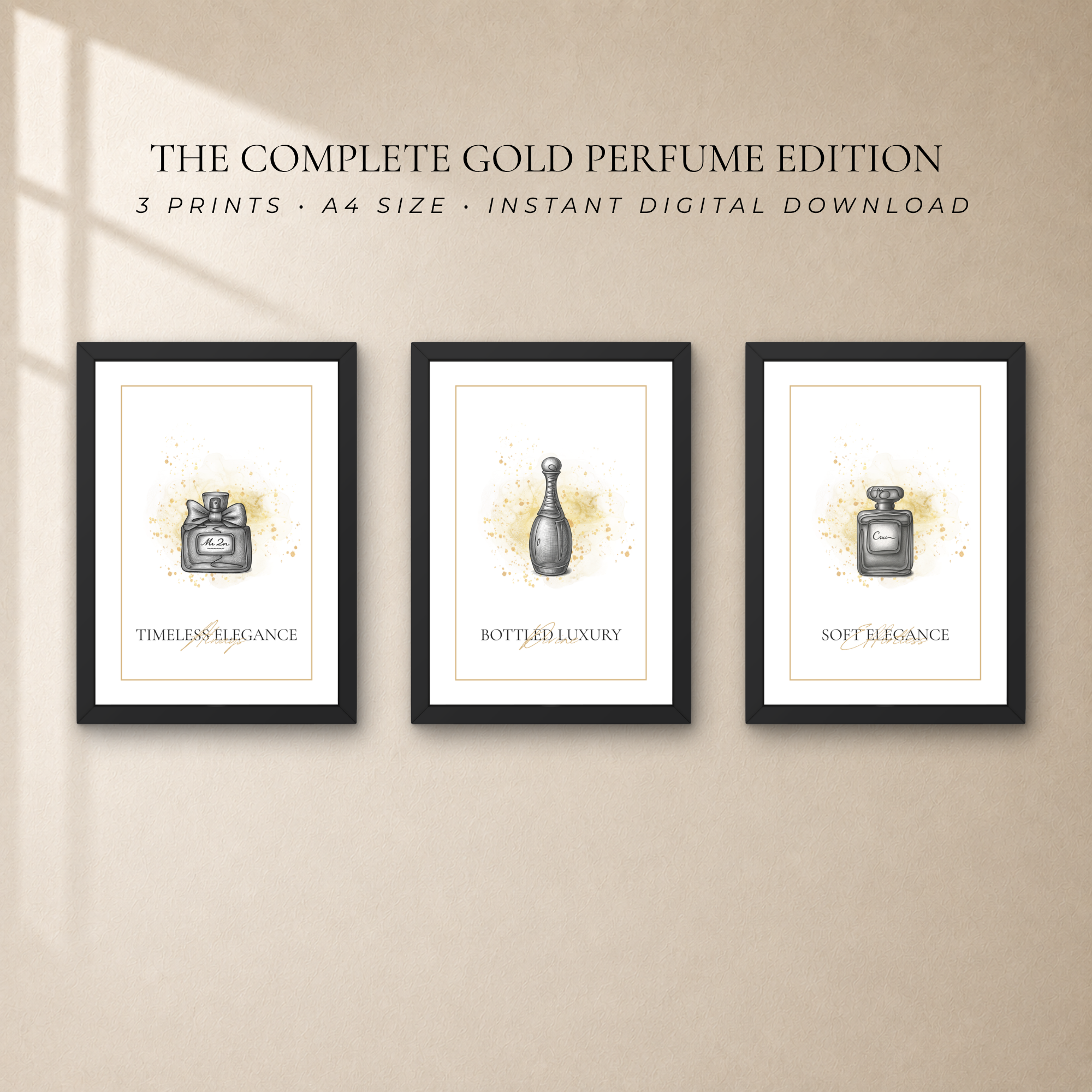 Luxury Perfume Wall Art Set of 3