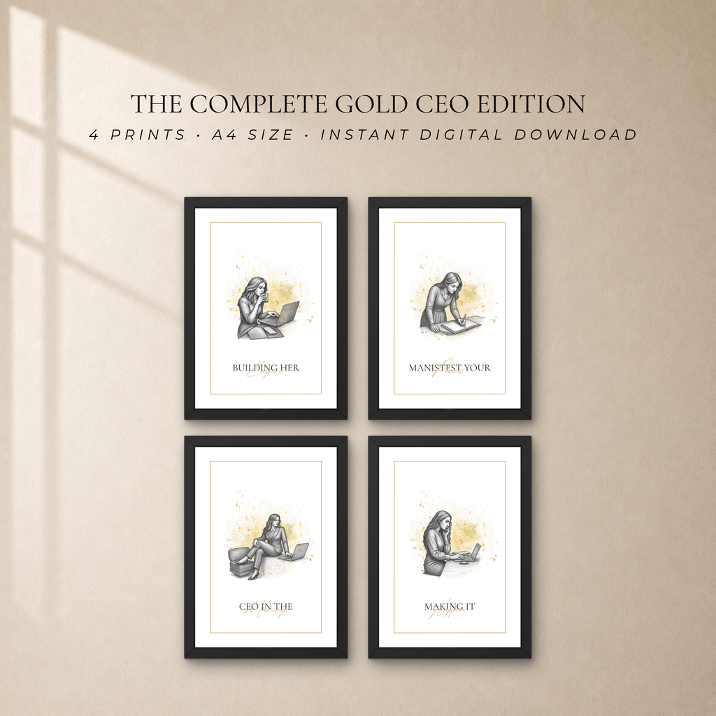 Luxury CEO Wall Art Set of 4
