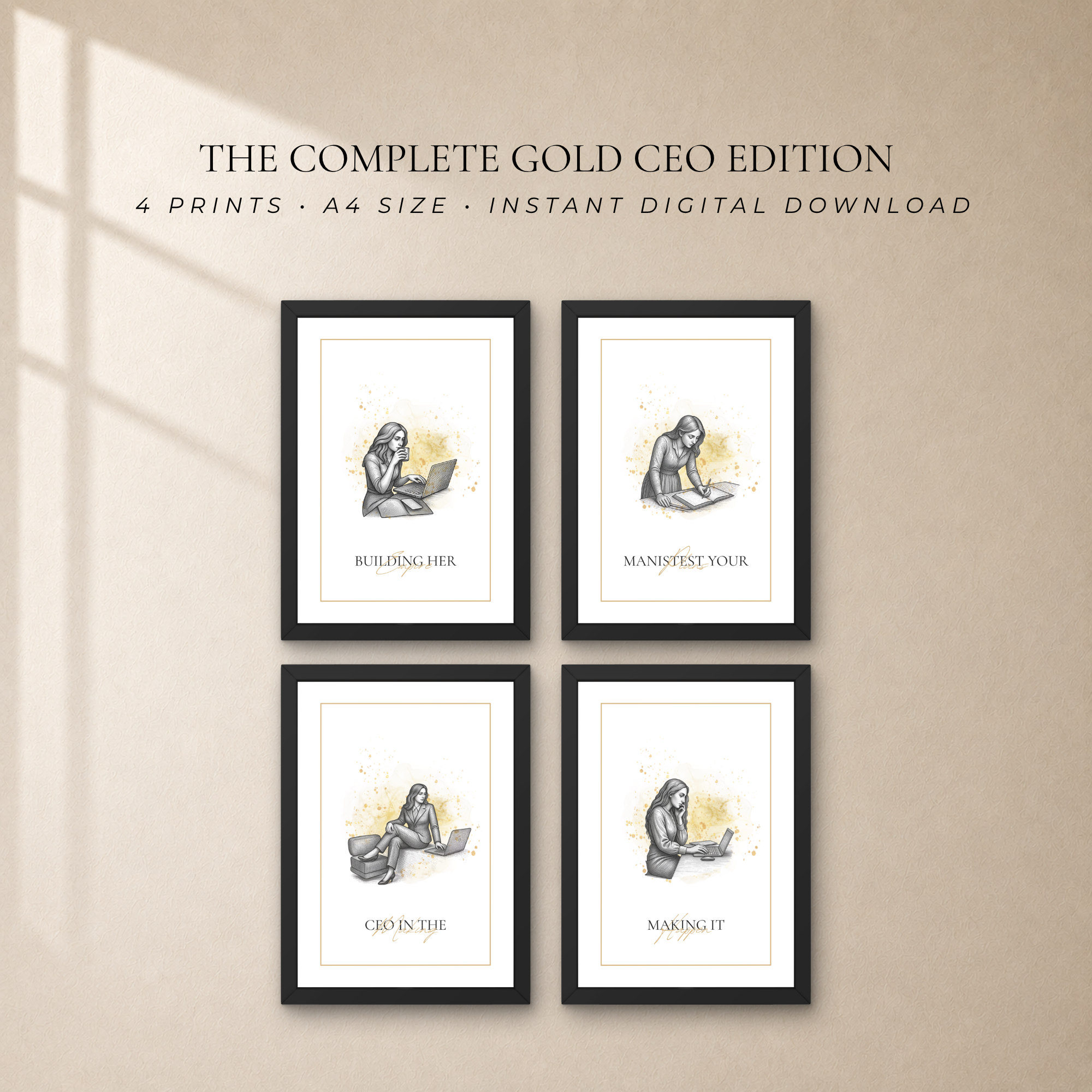 Luxury CEO Wall Art Set of 4