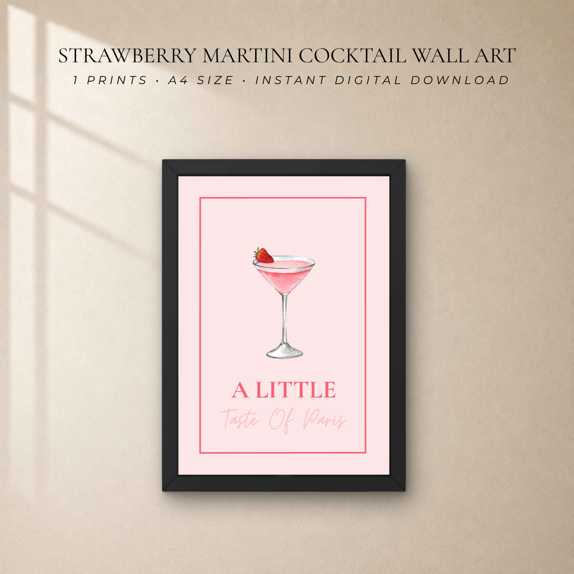 Strawberry Martini Wall Art