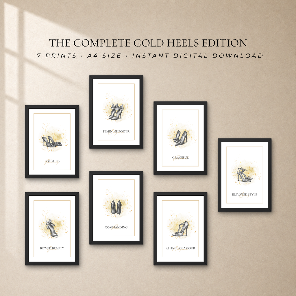 Luxury High Heel Wall Art Set of 7
