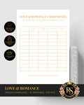 Love Romance Chronicles | Luxury A4 Printable PDF