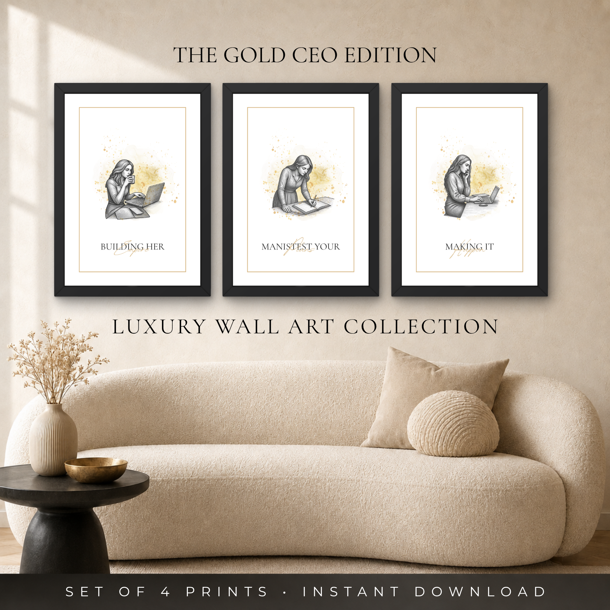 Luxury CEO Wall Art Set of 4