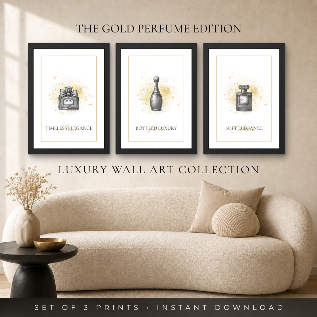 Luxury Perfume Wall Art Set of 3