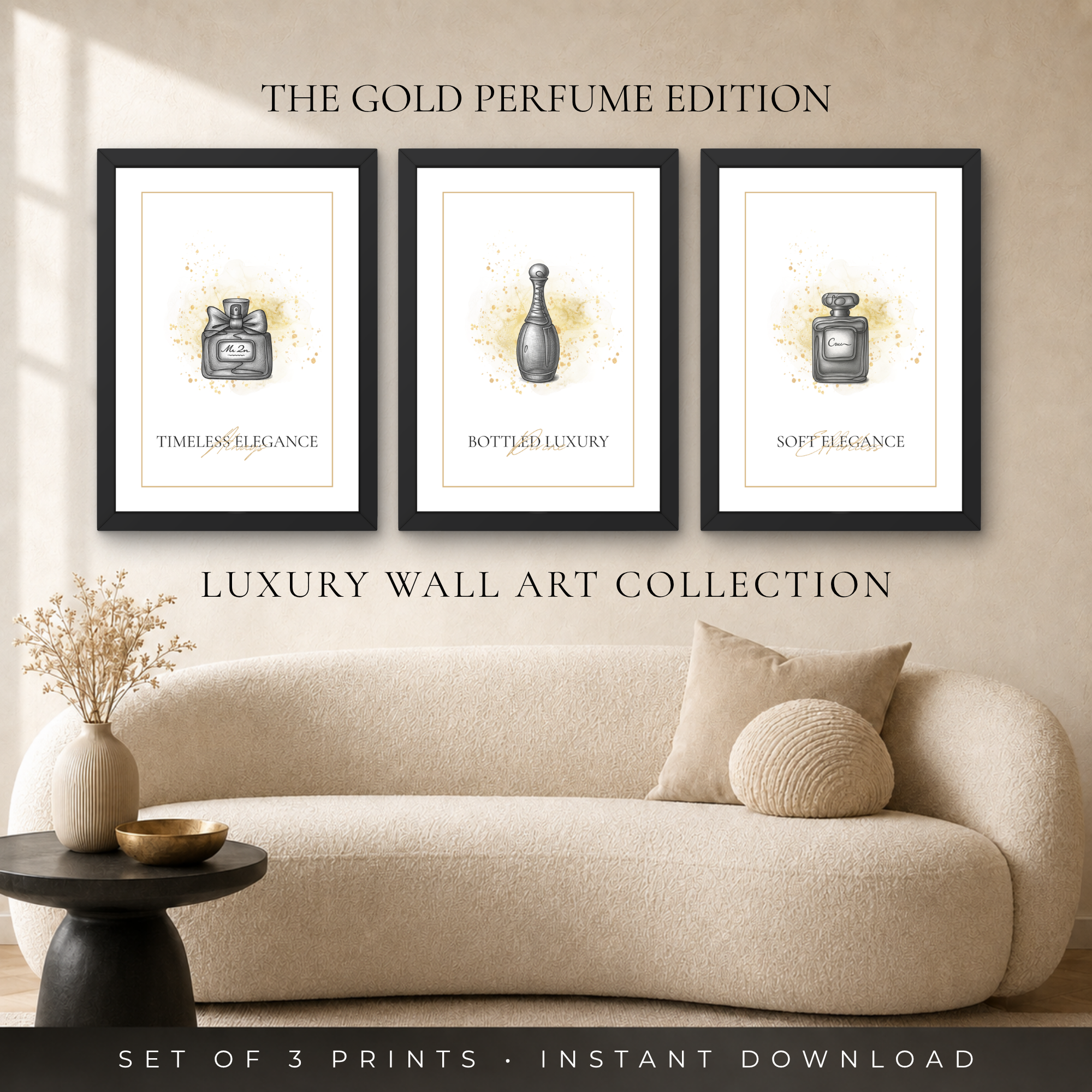 Luxury Perfume Wall Art Set of 3