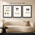 Black Bow Wall Art Trio