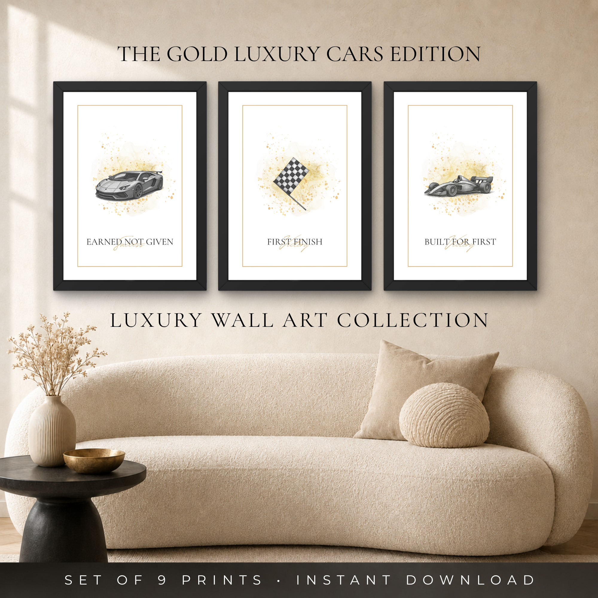 Luxury Car Wall Art Set of 9