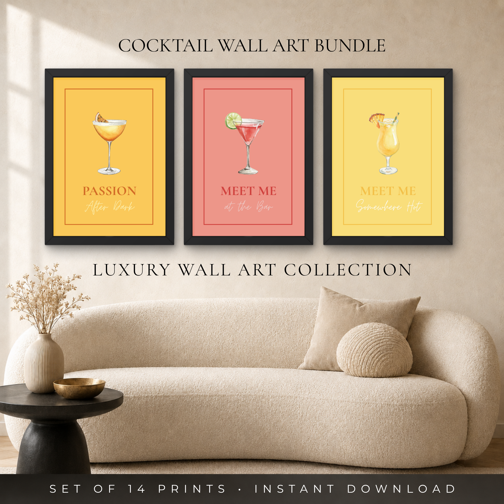 Cocktail Wall Art Bundle – 14 Printable Art Prints