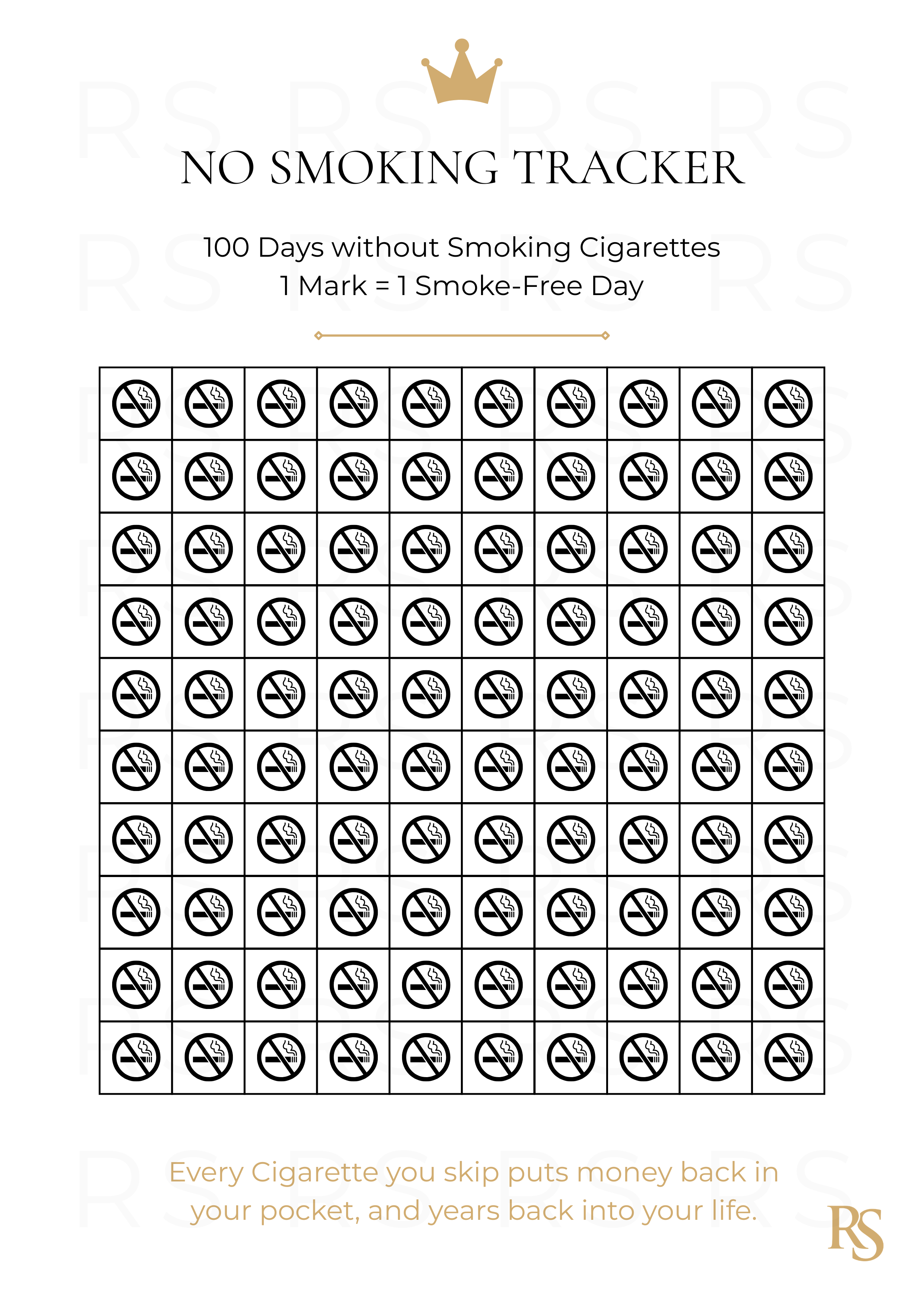 NO SMOKING CHALLENGE TRACKER