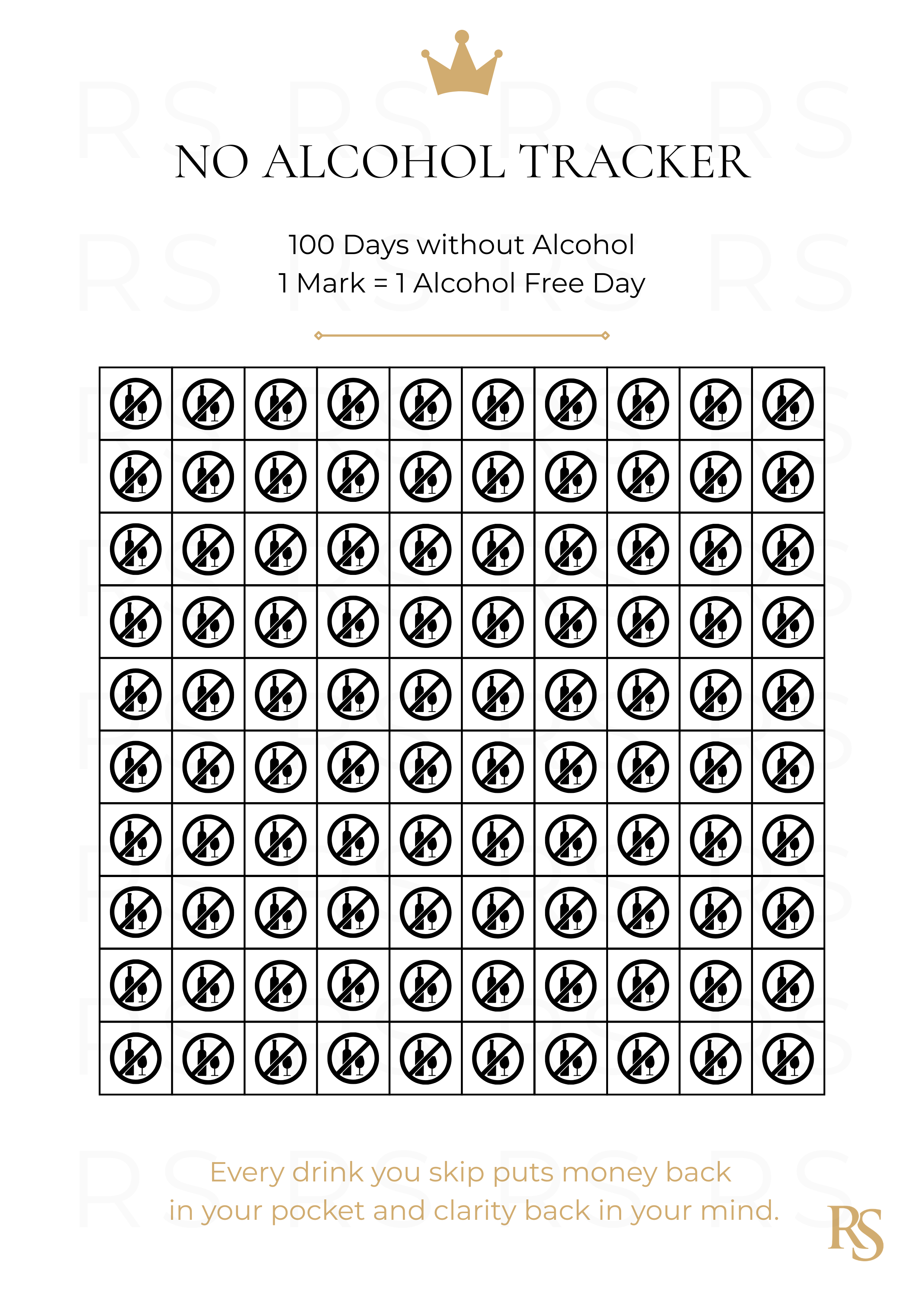 NO ALCOHOL CHALLENGE TRACKER