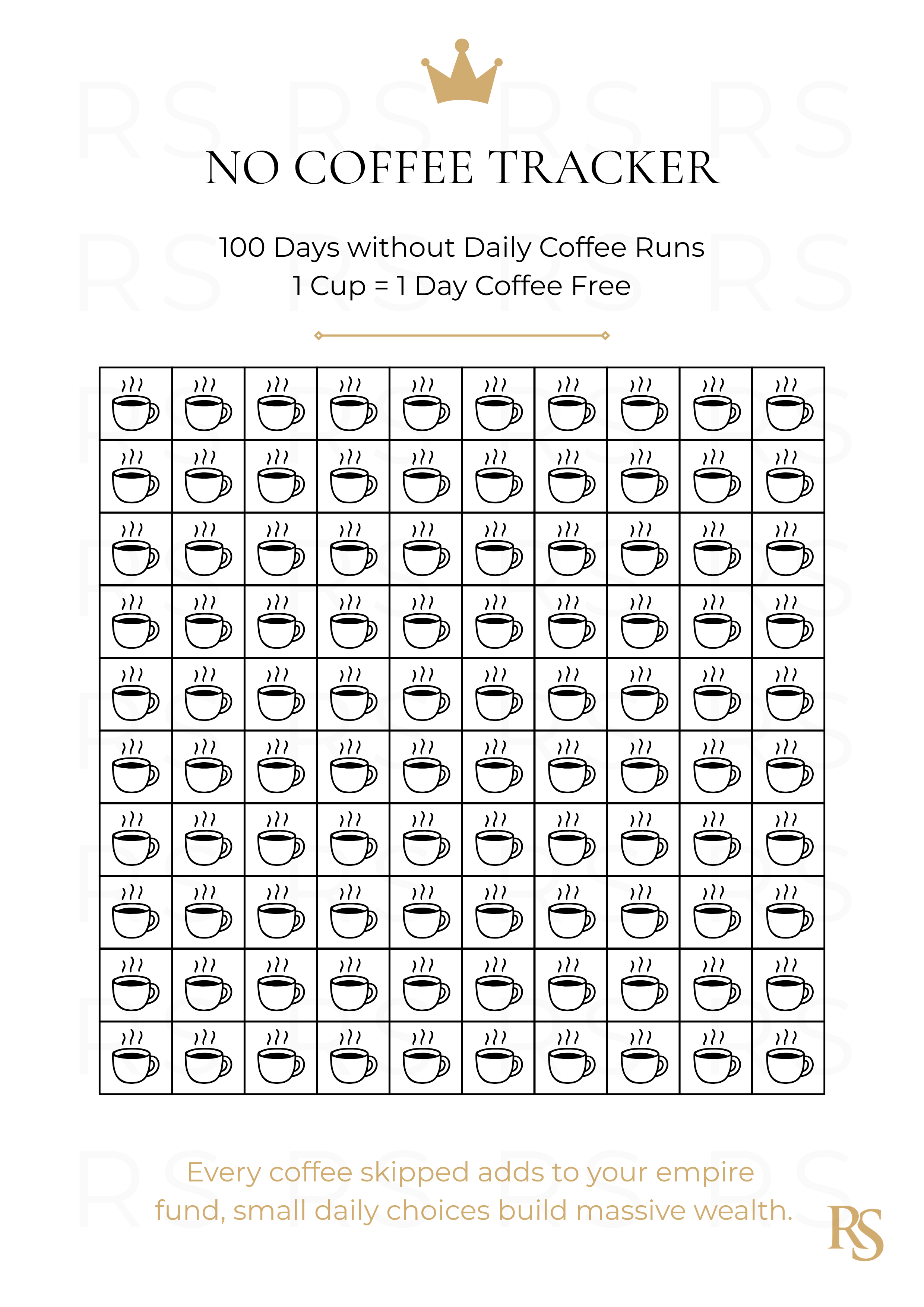 NO COFFEE CHALLENGE TRACKER