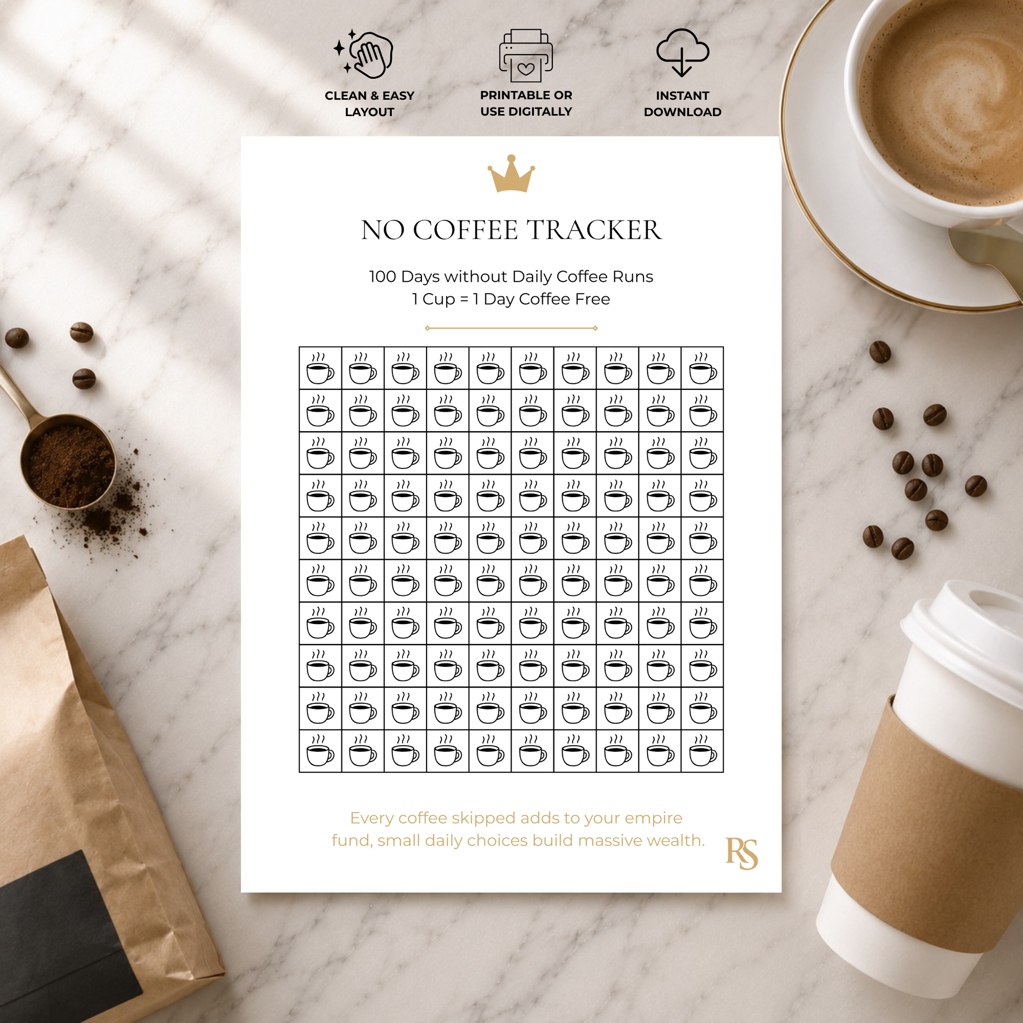 NO COFFEE CHALLENGE TRACKER