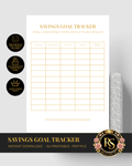 Savings Goal Tracker | Luxury A4 Printable PDF